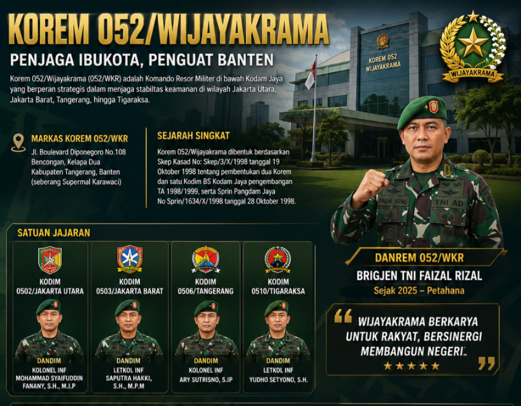 KOREM 052/WIJAYAKRAMA DAN KODIM 0502/JAKARTA UTARA: Sabang sampai dengan Marauke "Jajaran Tim Publikasi Media, Menjaga Stabilitas Wilayah - Menguatkan Sinergi, Mengabdi Untuk Negeri Kolaborasi Jakarta Explore 2026 SDM Cekatan Disiplin Mutu Dunia IMTAQ & IPTEK" 2 JST TNI KOREM 052